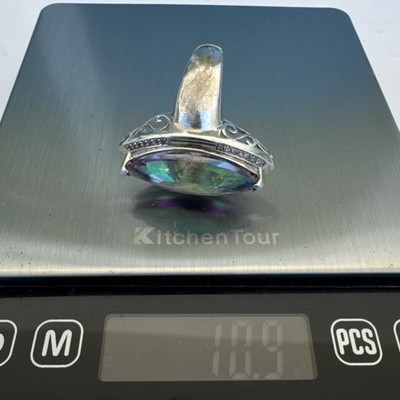 Sterling Silber Mystic Topas Marquise Cocktail Ring Größe 8 925