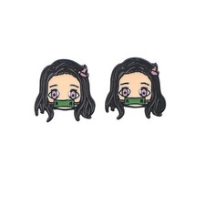 Earrings Stud, Metal Anime Cartoon Ear Stud for Women and Men