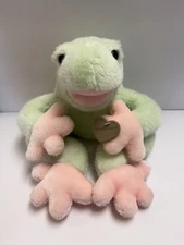 15” Heartwarmers Plush Frog Pastel Green Pink w/Tag
