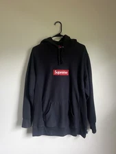 Supreme Box Logo 2016 Hooded Sweatshirt Navy Bogo Hoodie FW16