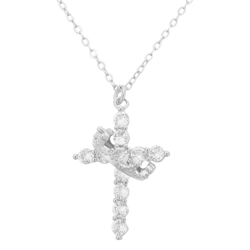 Cross Crown Necklace Miss Man Queen's Rhinestone Pendant Necklaces - Picture 8 of 10