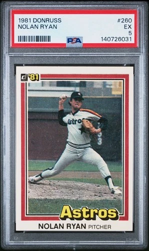 1981 DONRUSS #260 NOLAN RYAN PSA 5