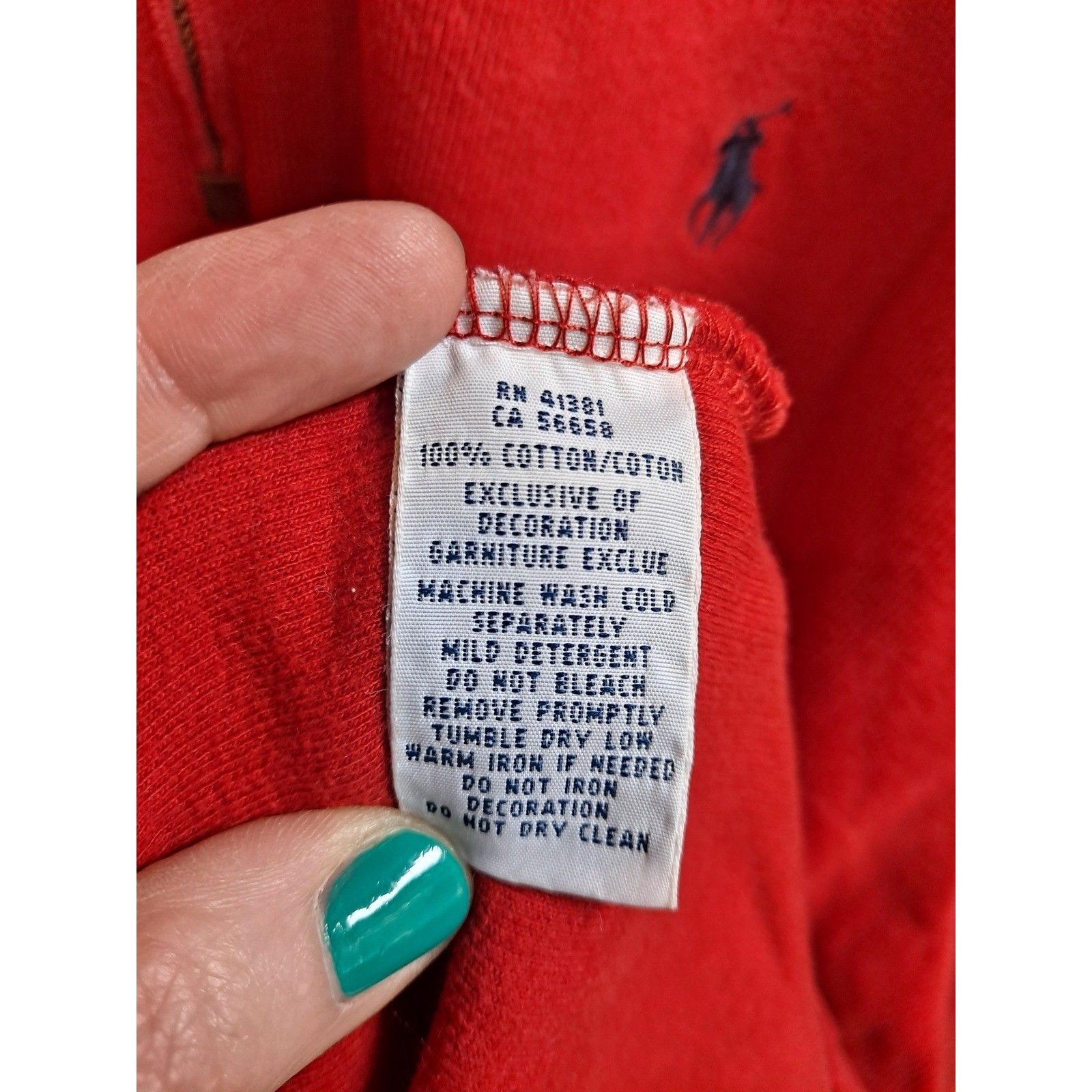 Polo Ralph Lauren 1 4 Zip Pullover Felpa Rosso Pony Logo 3XB