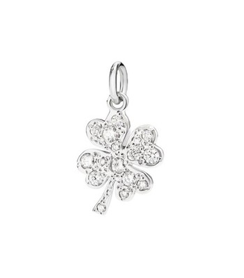 DODO Mariani Kleeblatt Anhänger 18k Weißgold weiße Diamanten 0,16ct