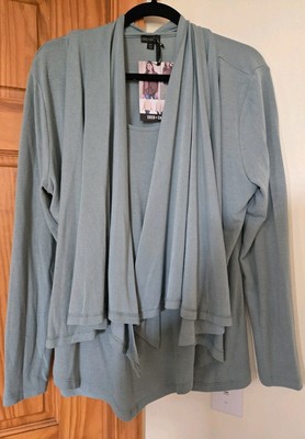 Coco + Carmen Minny Cardigan Poncho Knit Sweater Shawl Sage Green NWT XXL Fr Shp