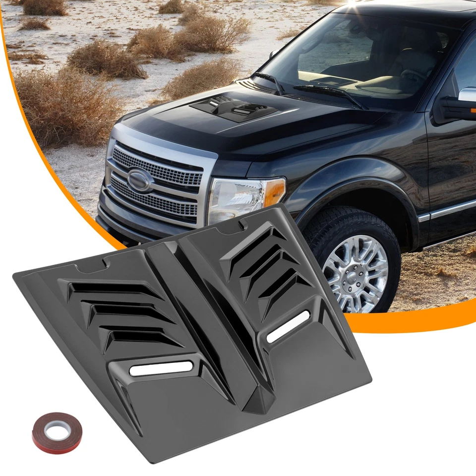 Black Air Flow Scoop Hood Intake Vent Bonnet Trim Cover Universal Car Decorative - Image 2 of 4