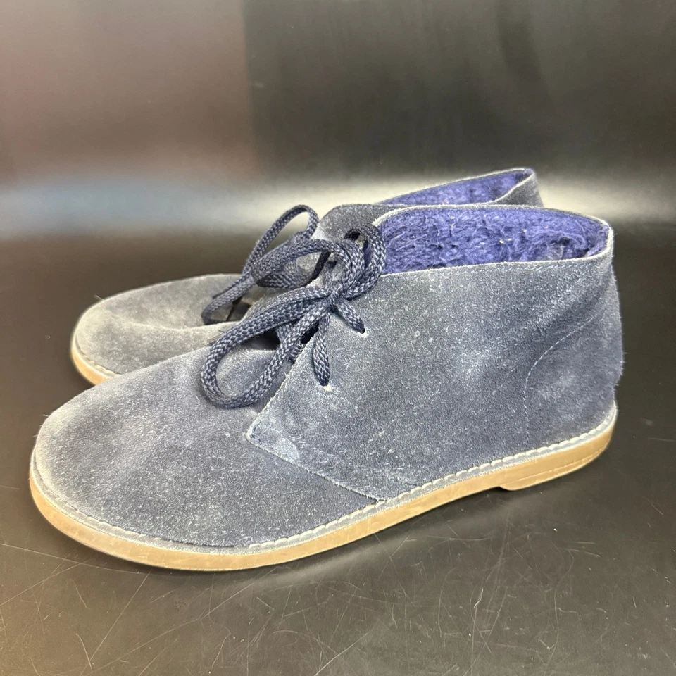 Crewcuts замшевые ботинки чукка для мальчиков 6 синий кожаный шнурует вверх лодыжки повседневные туфли - Изображение 4 из 4