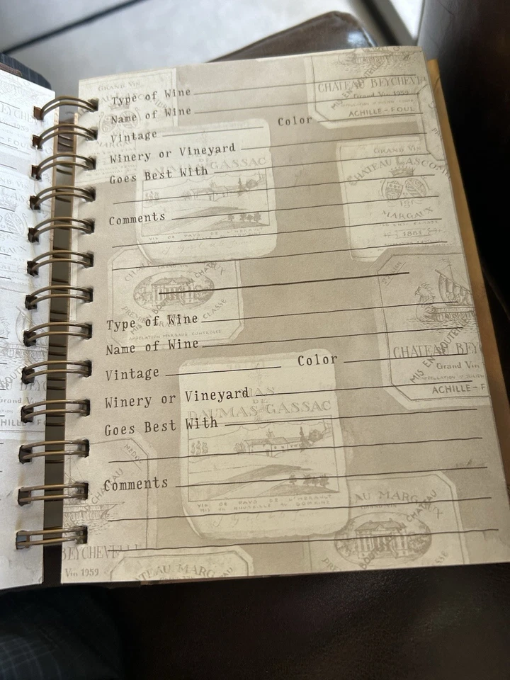 Wine Diary Journal Hardcover Spiral Log Book Fabrice De Villaneuve New - Image 2 of 4