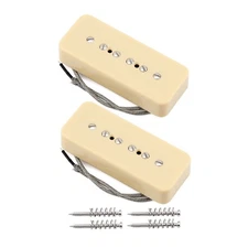 FLEOR Vintage Alnico 5 Soapbar P90 P 90 Guitar Neck & Bridge Pickups Cream