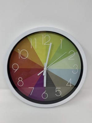 12-inch Rainbow Wall Clock Decorative Silent Non-Ticking Colorful Table Tested