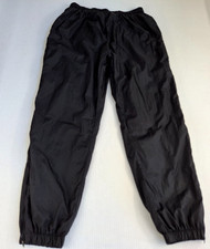 Pantalones deportivos Wilson vintage para hombre talla L grandes negros de nailon cortavientos con cremallera al tobillo