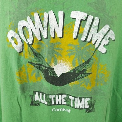 Carnival Cruise T Shirt Mens Size 3XL Green Down Time All The Time