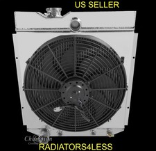 CHAMPION 3 ROW ALUMINUM RADIATOR SHROUD 16" FAN 66-77 FORD BRONCO 6CYL ENG 2.8L