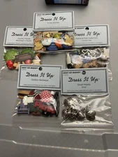 Jesse James Dress It Up Buttons Lot Of 5 New Packs Crafting Cats Picnic Hearts+P