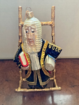 Kurt Adler Polonaise The Barrister English Lawyer Glass Ornament