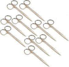 10-Pack Iris Micro Dissecting Lab Sharp Scissors,4.5" 11.4cm Fine Point Straight