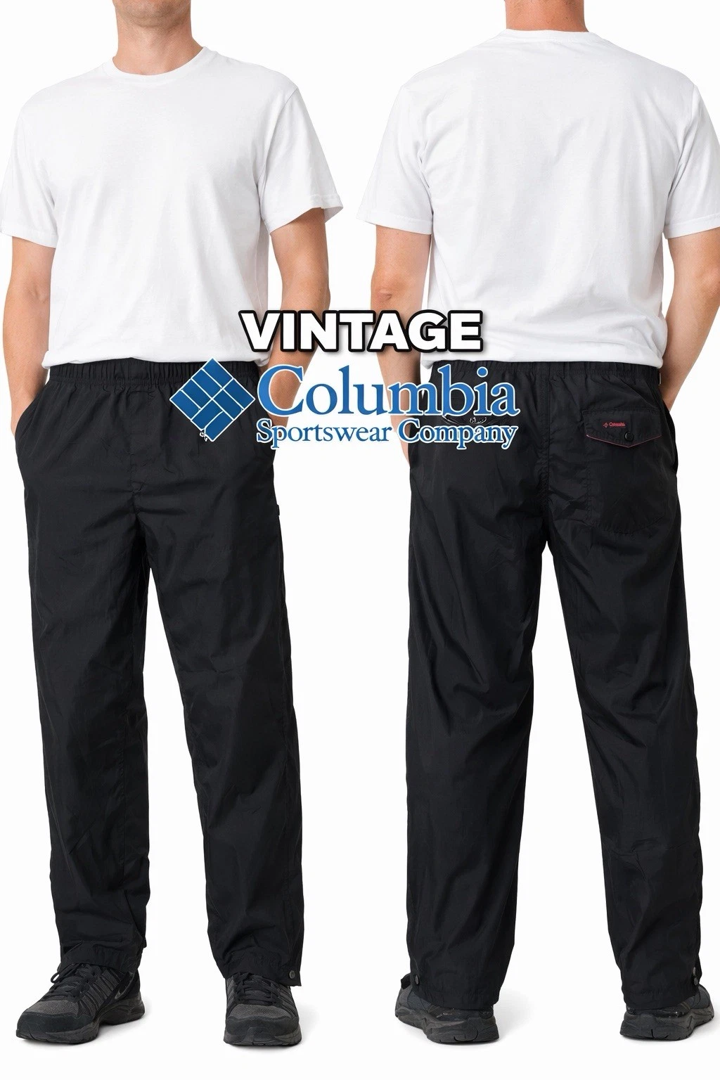 Vintage Columbia Sportswear Nylon Windbreaker Pants Mens Large Track Rain Pants