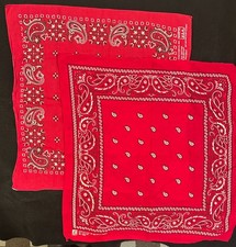 Vintage Two Bandanas Lot Of 2 Made in USA Fast Color Paris Colorfast Paisley EUC