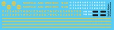 N Scale - Norfolk Western Blue GP7 Locomotive Decals