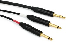 Mogami Gold Insert TS Cable - 1/4" TRS Male to Dual 1/4" TS Male - 2'