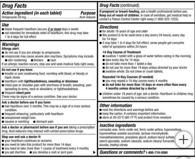 4件装Kirkland Omeprazole20毫克42片 — 第 4/4 张图片