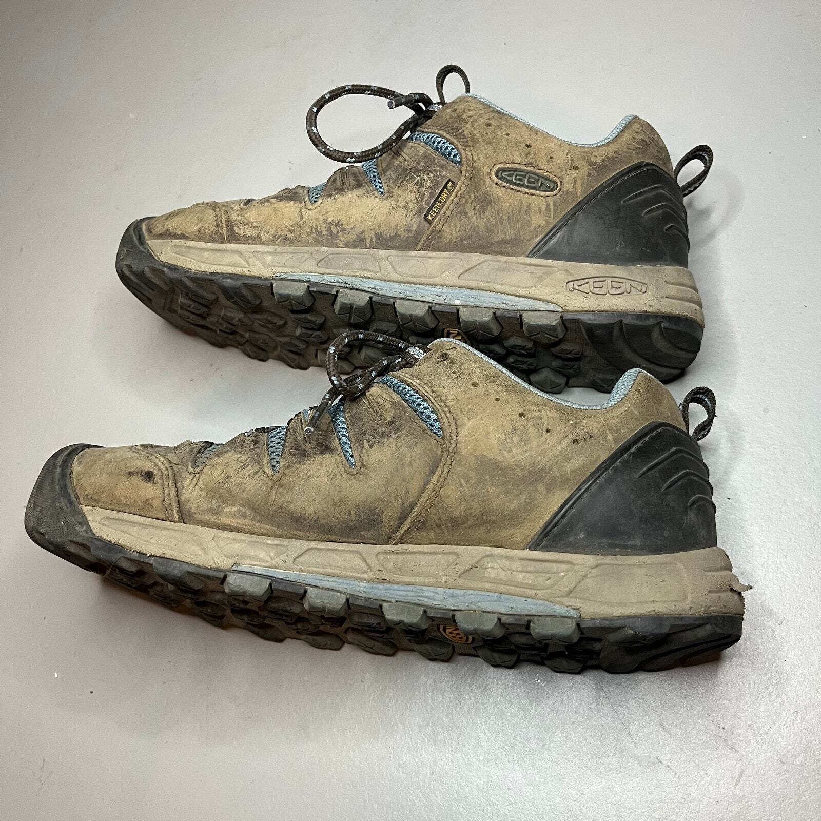 Scarpe Keen donna taglia 8 blu marrone escursionismo trail outdoor Oxford sneakers passeggio