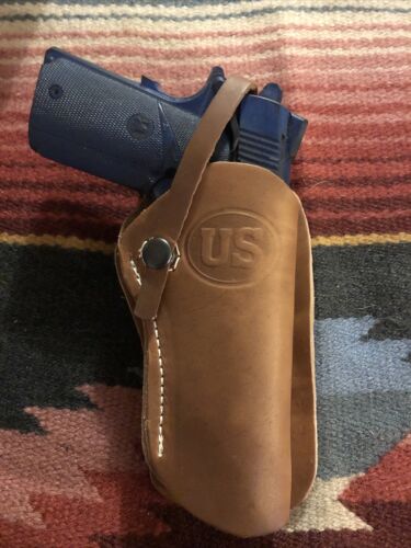 FITS Colt RIA Citadel Taurus Ruger M 1911 Western Leather Holster Used c - 第 1/6 張圖片