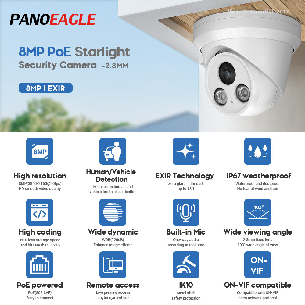 4K Hikvision 8CH 8MP CCTV System Set Home Security IP Camera POE 12MP