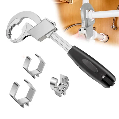 THESILICONVALLEY Adjustable Crescent Wrench 80mm Double-Ended Wrench for Bathroom Home Repair