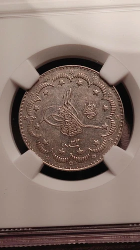 AH1293 Year 32 Turkey 5 Kurush NGC MS61  Very high grade for type Nice    *1327*
