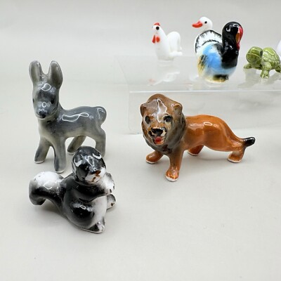 Vintage 1960/70s Set of 11 Mini Hand Blown Glass Animal Figures