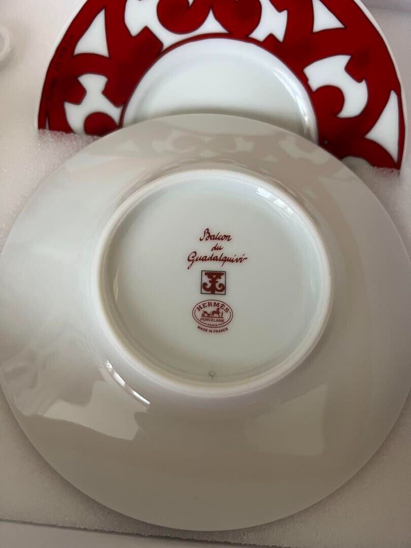 Hermes Guadalquivir Red Tea Cup Saucer Tableware set Hermes Guadalquivir Red Tea Cup Saucer Tableware set