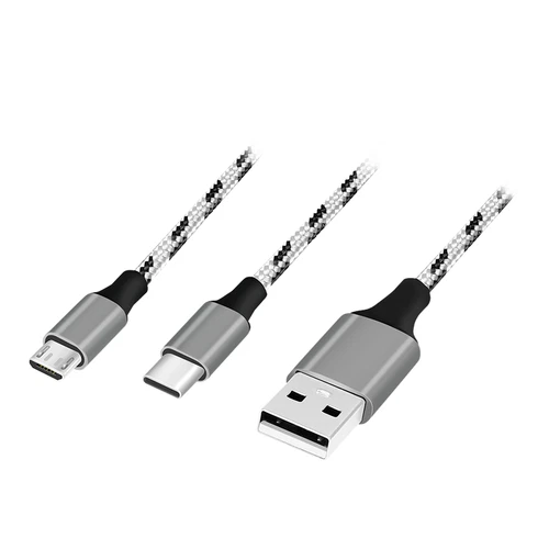 2in1 Ladekabel Datenkabel USB C Kabel Micro USB Handy Smartphone Tablet Laden