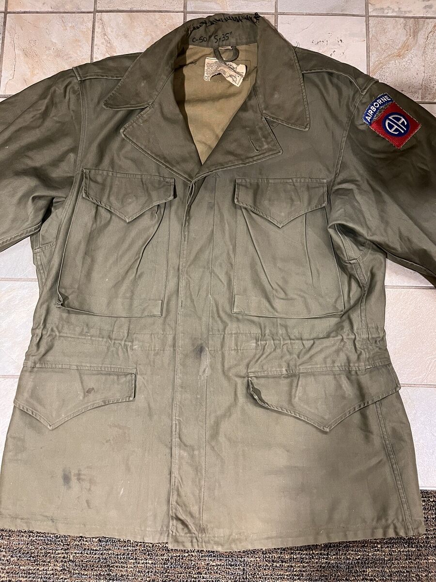 WW2 WWII US ARMY M1943 M43 FIELD JACKET- 36R 82nd Airborne WW2 WWII US ARMY M1943 M43 FIELD JACKET- 36R 82nd Airborne