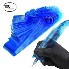 Pro 100pcs Disposable Tattoo Machine Bags Grip Sleeves Cover Bag Supplies US