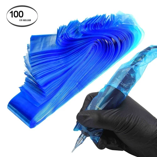 Pro 100pcs Disposable Tattoo Machine Bags Grip Sleeves Cover Bag Supplies US - product listing photo
