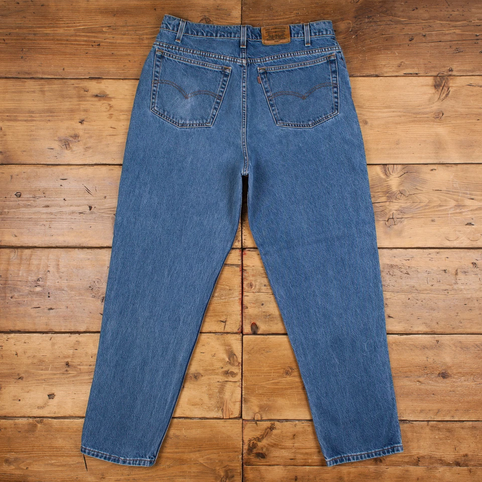 Vintage Levis 545 Jeans 38 x 32 USA Made 90s Dark Wash Straight Blue Brown Tab - Image 2 of 4