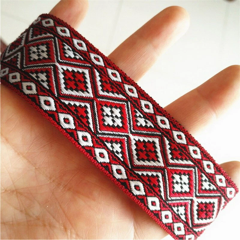 1yard Wine Flower Lace Edge Trim Ribbon Fabric Embroidered Applique Sewing Craft - Image 2 of 4