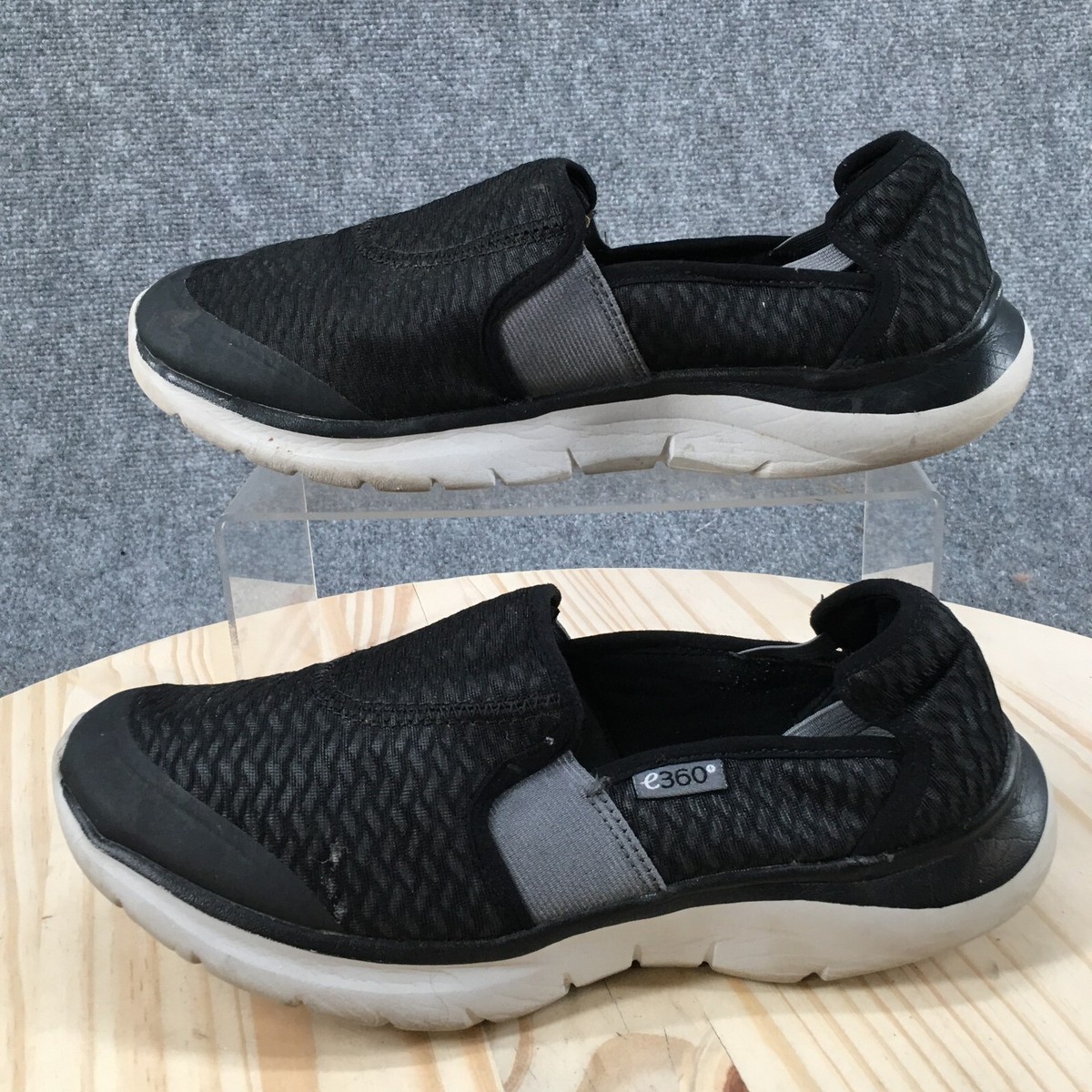 Easy Spirit E360 Shoes Womens 10 M Myles Casual Slip On Sneakers Black  Fabric