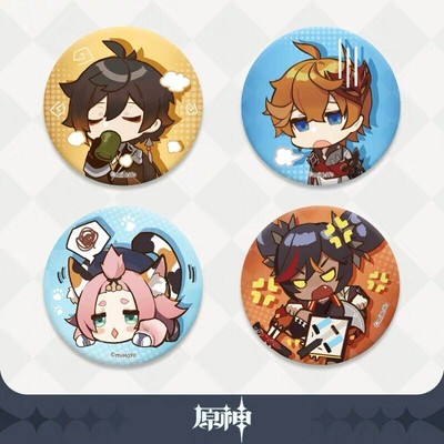 Official Genshin Impact Pin Back Button Badge Zhongli Tartaglia Brooch Mihoyo Ebay