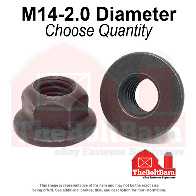 M14-2.0 Class 10 Hex Flange Top Lock Nuts Phos & Oil Coarse Thread (Pick Qty)