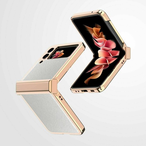 For Samsung Galaxy Z Flip 3 5G Shockproof Luxury Plating Leather PC Case Cover - Photo 25 sur 28