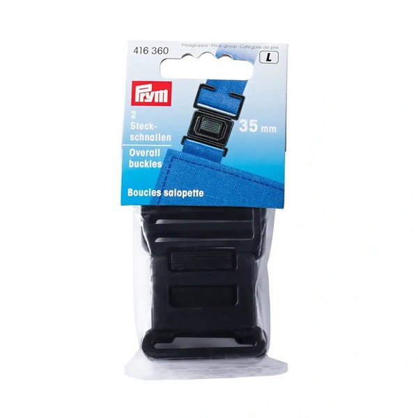 2 Steckschnallen Stegbreite 35 Mm Steckschnalle Prym 416360 Schnalle Schwarz-image
