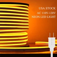 110V LED Neon Rope Strip Lights 50ft Waterproof Home Garden Party Building Decor