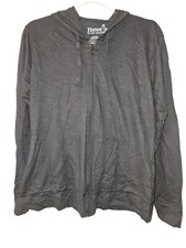 Hanes Women's Hoodie Full Zip Lightweight Jersey Size S Black