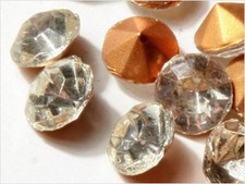 Lot 80 Czech vintage crystal clear glass rhinestones 6mm