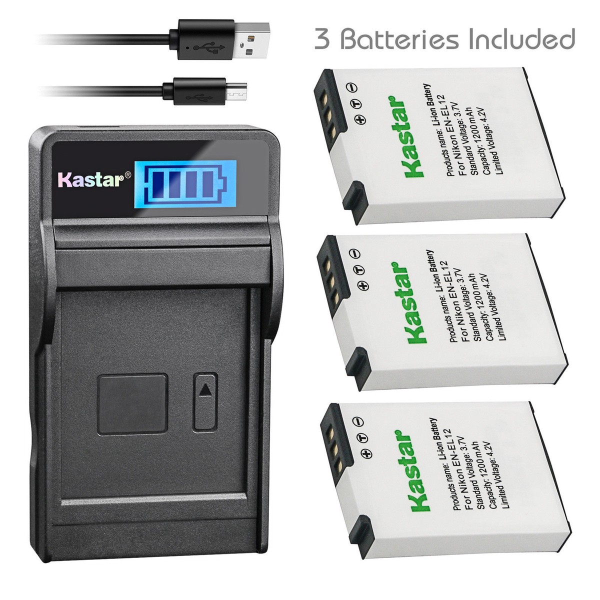 EN-EL12 Battery or LCD Charger for Nikon Coolpix A900 AW100 AW100s