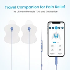 Compact App-Controlled TENS & EMS Pain Relief Device, iOS & Android compatible