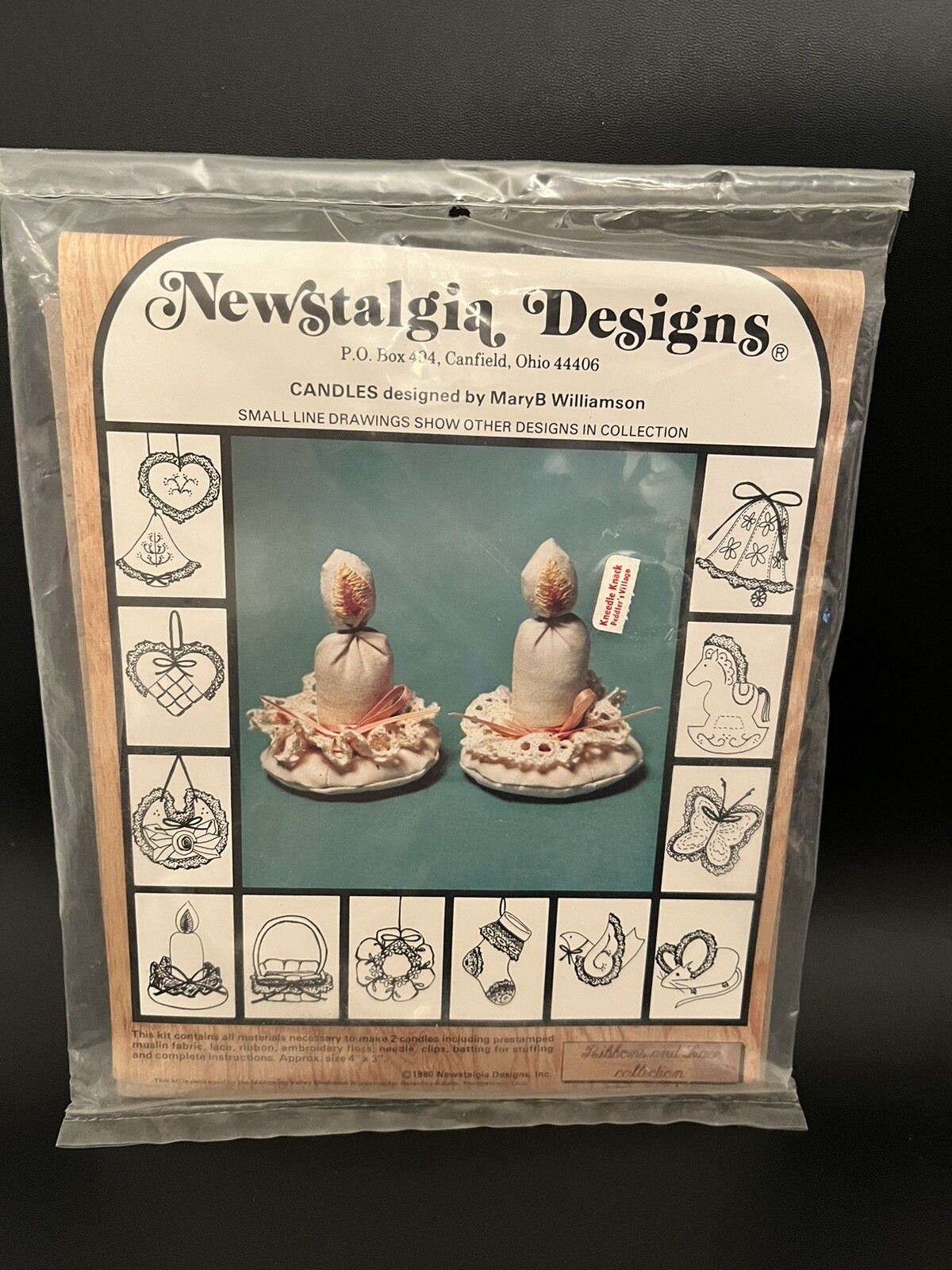 Fabric Candle Kit Ribbons & Lace Approx 4 X 3” Once Complete Newstalgia Designs