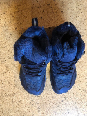 Feldluft Frostline Max -  warme, wasserabweisende Damen-Barfußschuhe blau Gr. 36